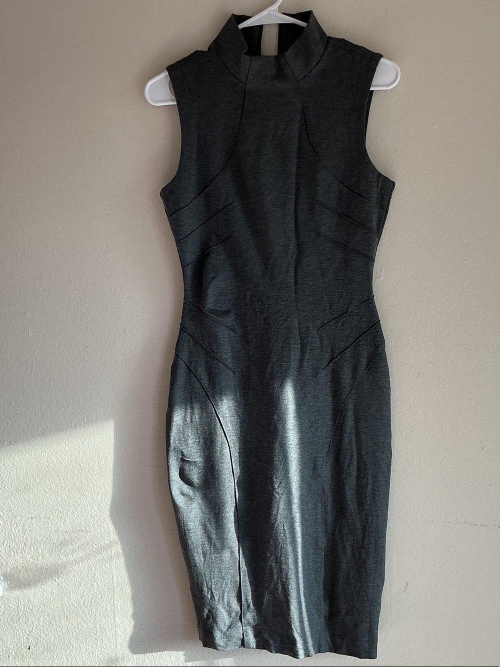 Marciano Sleeveless Mock Neck Sheath Dress - Charcoal Gray
